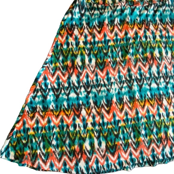 Cato pull on wide waist bank flowy comfy brightly colored skirt 30 - 33 waist - Picture 2 of 6